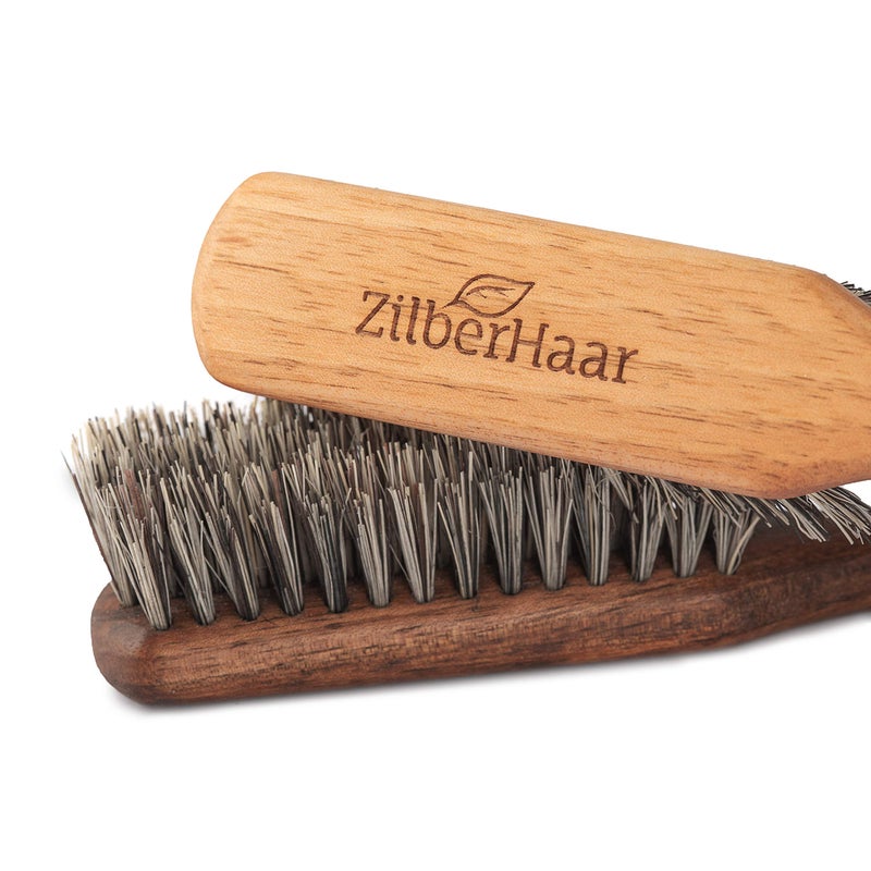 ZilberHaar Vegan Beard Brush - Stiff Bristles - Oiled Walnut and Mexican Tampico bristles - Animal-Free Beard Grooming Product - Made in Europe - Image 5
